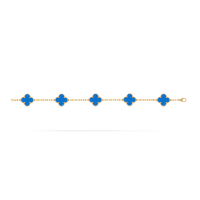 Vintage Alhambra bracelet, 5 motifs Blue