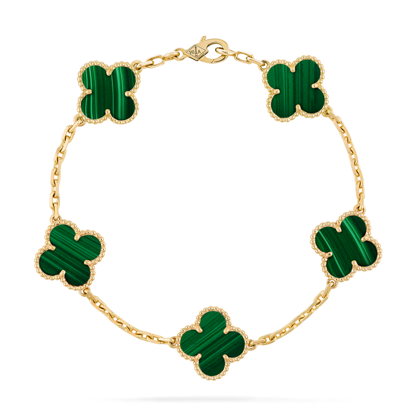 Vintage Alhambra bracelet, 5 motifs Green