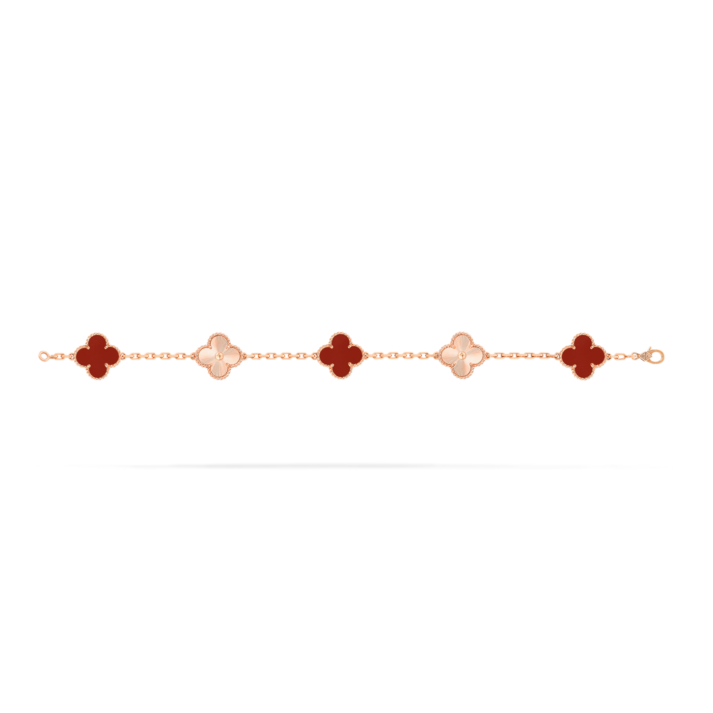 Vintage Alhambra bracelet, 5 motifs Red & Rose Gold