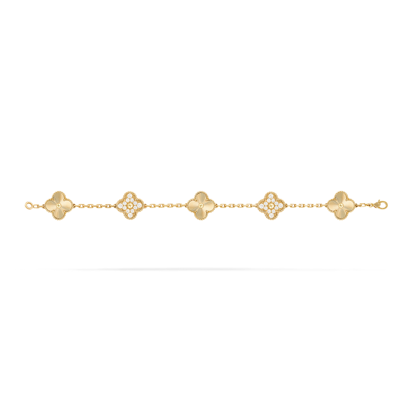 Vintage Alhambra bracelet, 5 motifs Gold & White