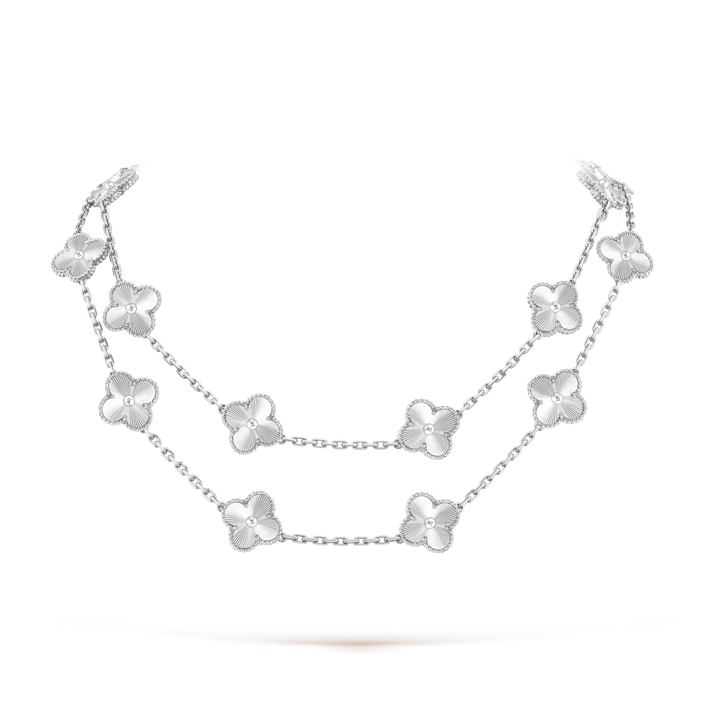 Van Cleef Vintage Alhambra long necklace, 20 motifs Silver