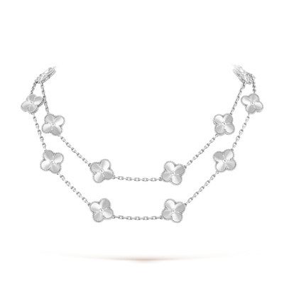 Van Cleef Vintage Alhambra long necklace, 20 motifs Silver