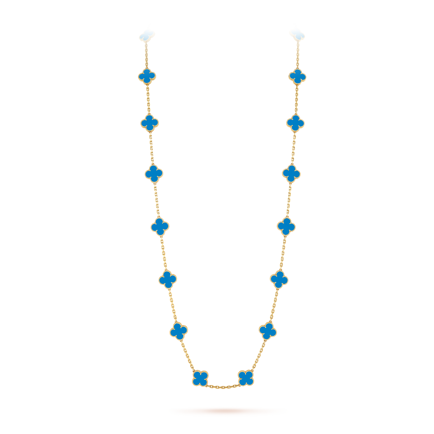 Van Cleef Vintage Alhambra long necklace, 20 motifs Blue