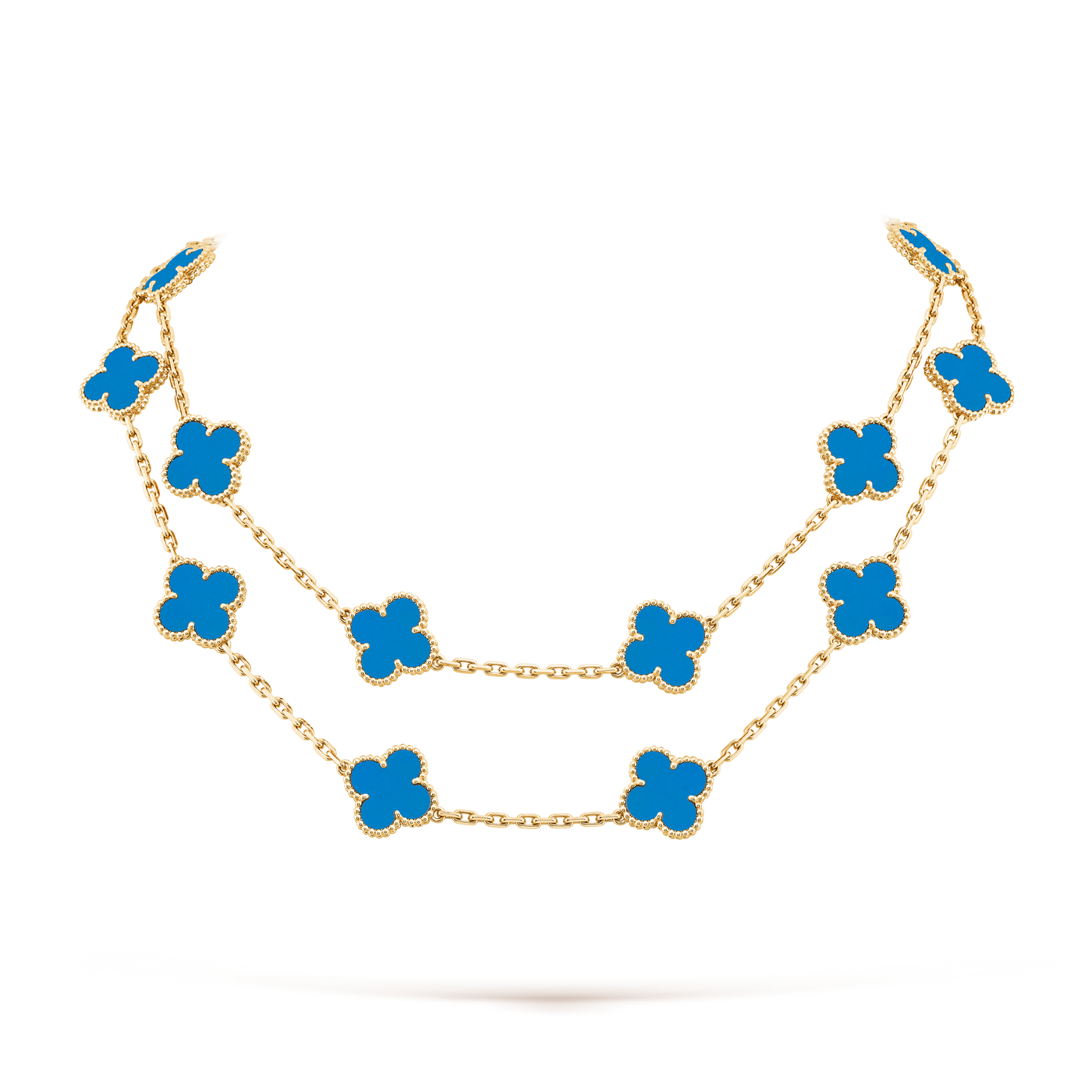 Van Cleef Vintage Alhambra long necklace, 20 motifs Blue