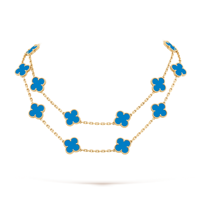 Van Cleef Vintage Alhambra long necklace, 20 motifs Blue