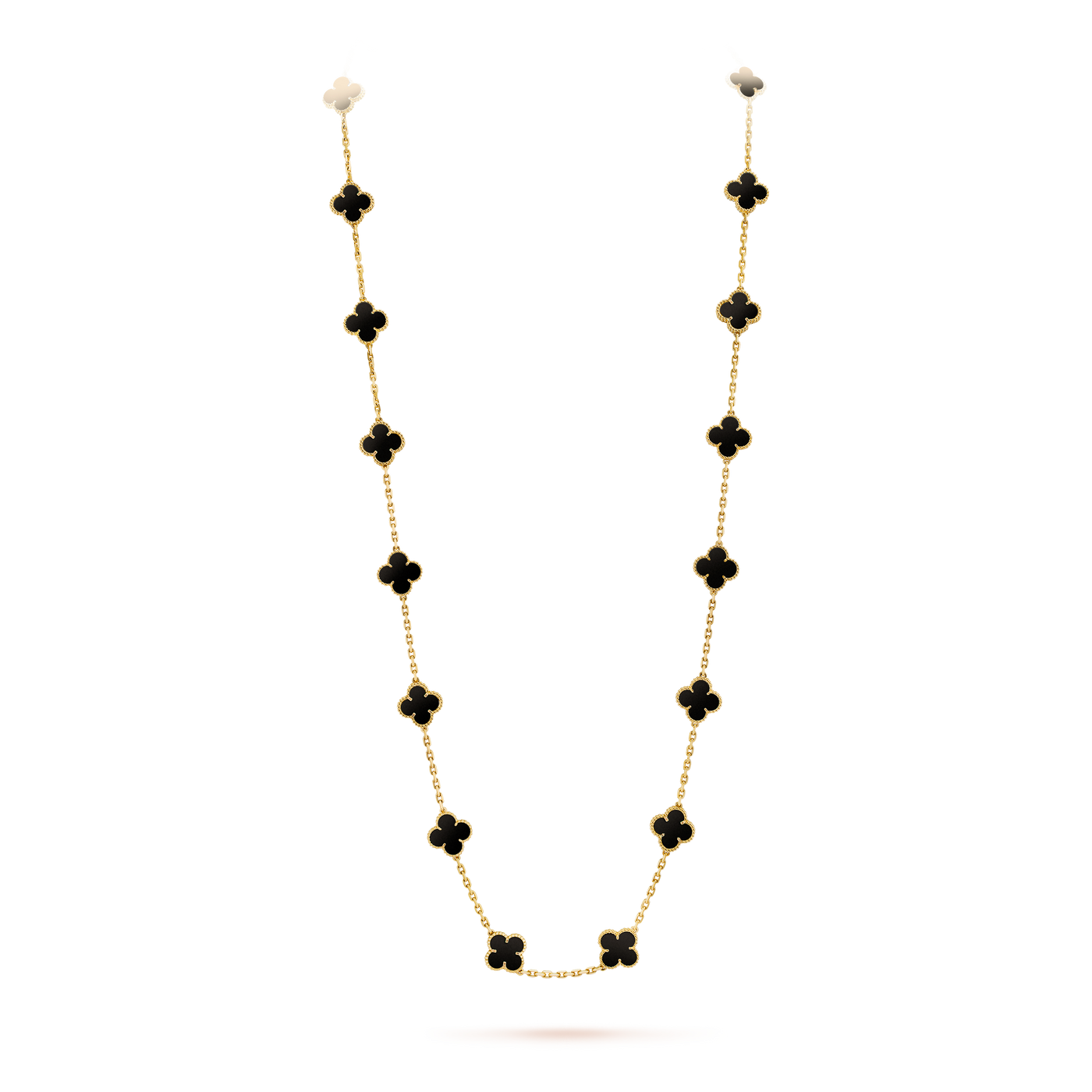Van Cleef Vintage Alhambra long necklace, 20 motifs Black