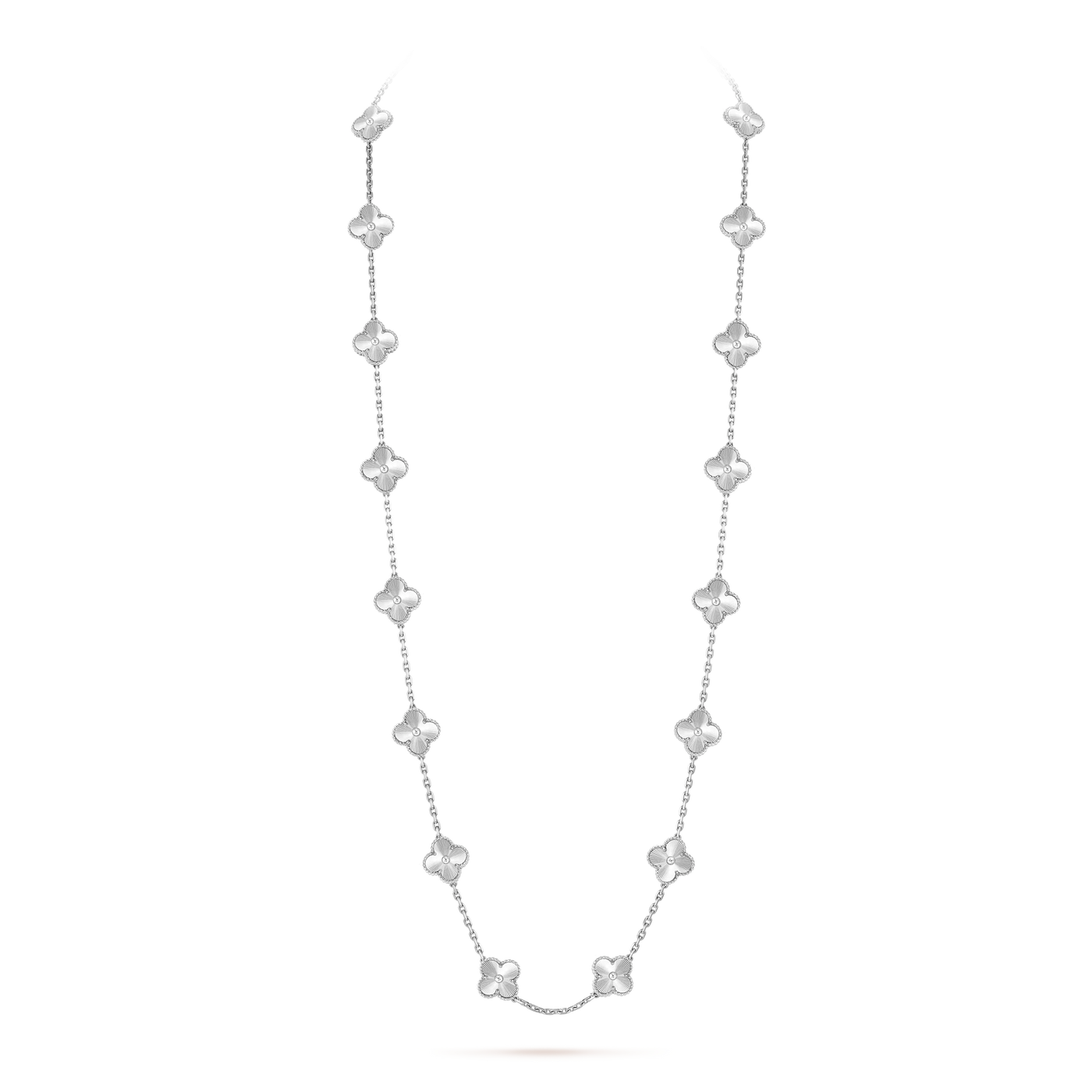 Van Cleef Vintage Alhambra long necklace, 20 motifs Silver