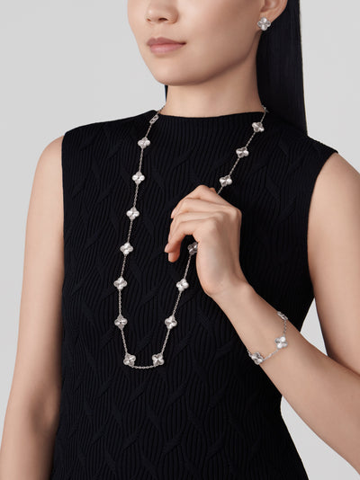 Van Cleef Vintage Alhambra long necklace, 20 motifs Silver