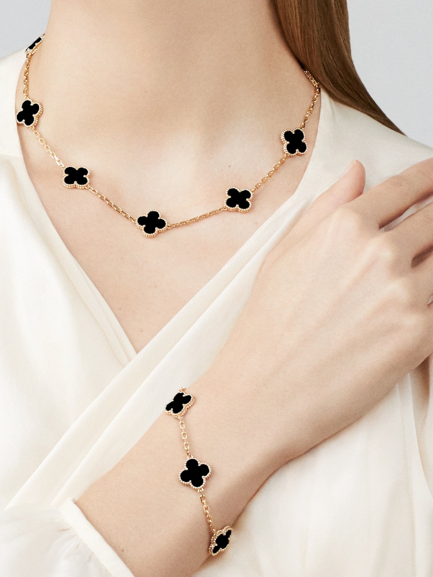 Vintage Alhambra bracelet, 5 motifs Black