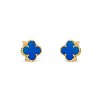 Vintage Alhambra earrings Blue , Agate