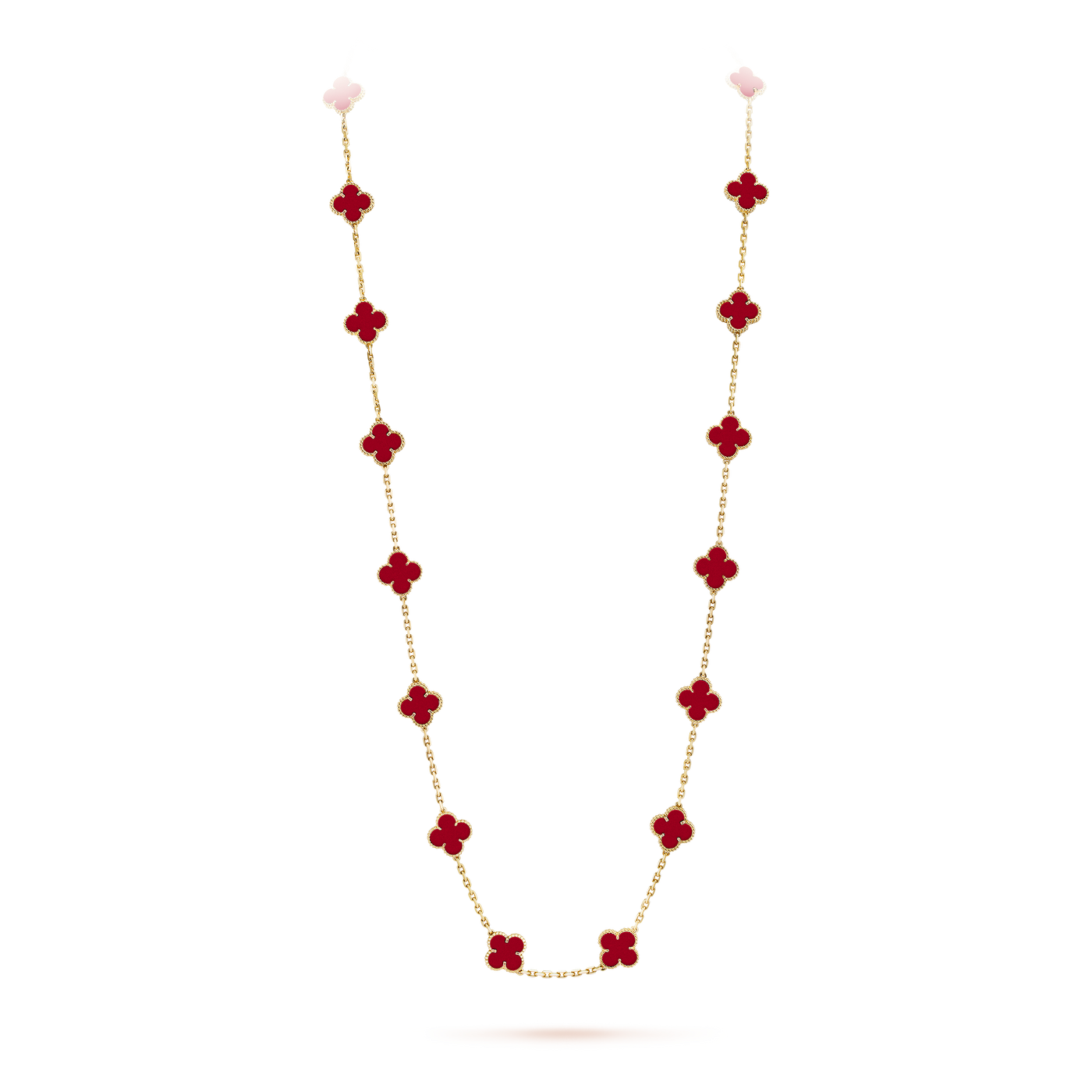 Van Cleef Vintage Alhambra long necklace, 20 motifs Red