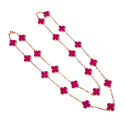 Van Cleef Vintage Alhambra long necklace, 20 motifs Pink