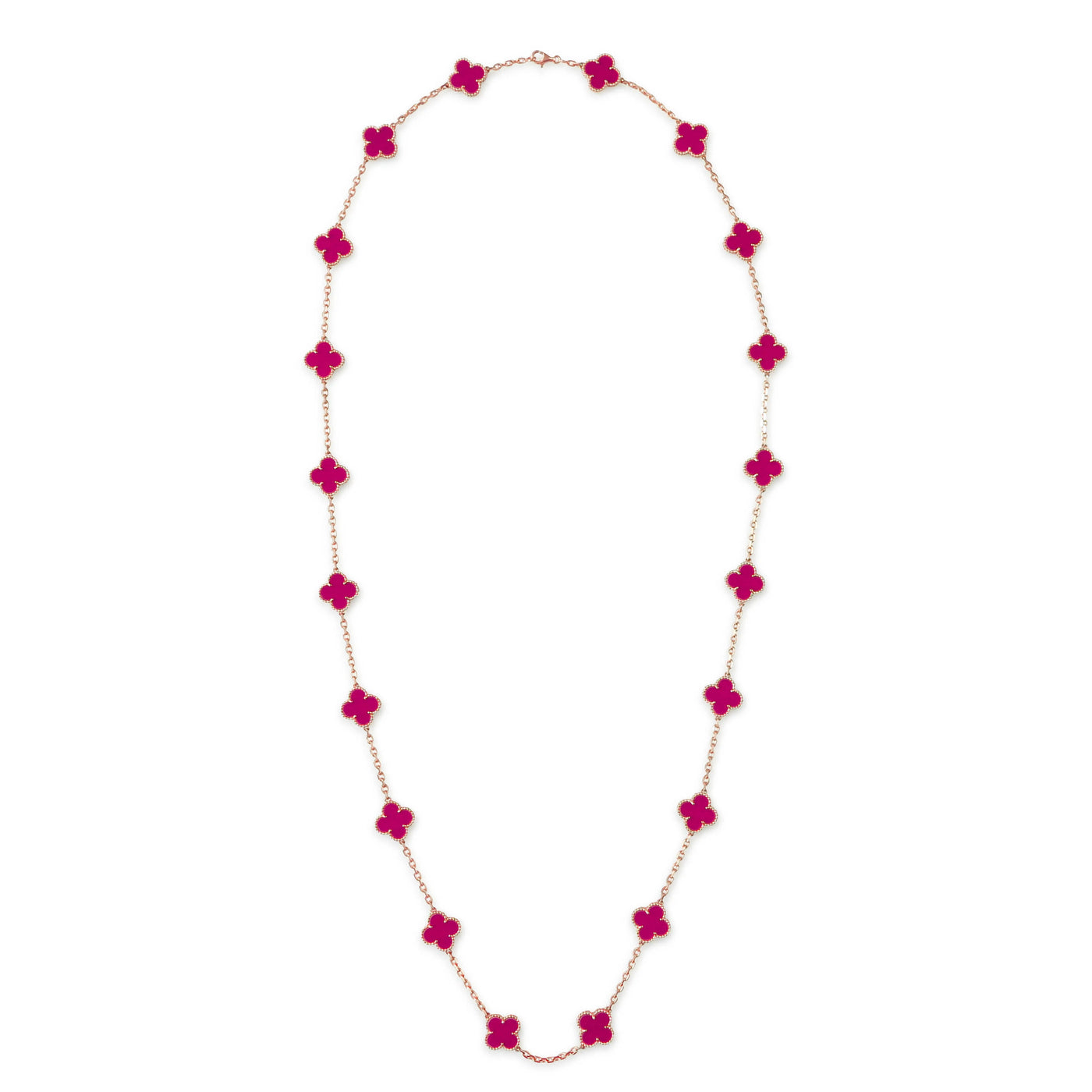 Van Cleef Vintage Alhambra long necklace, 20 motifs Pink
