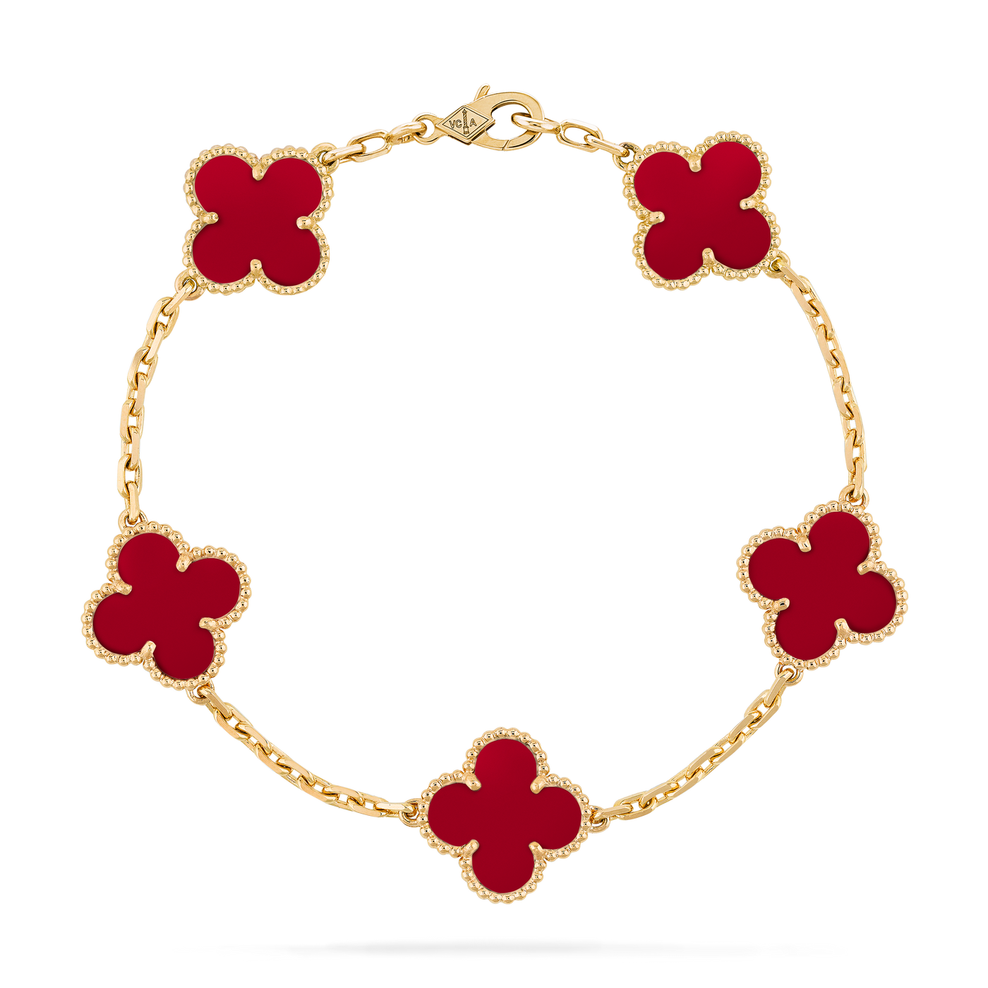 Vintage Alhambra bracelet, 5 motifs Red